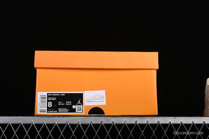 Nike Air Jordan 1 Low AJ1 Louis Vuitton Print Khaki Custom High-End Low-Top Basketball Shoes - SJ9950-004