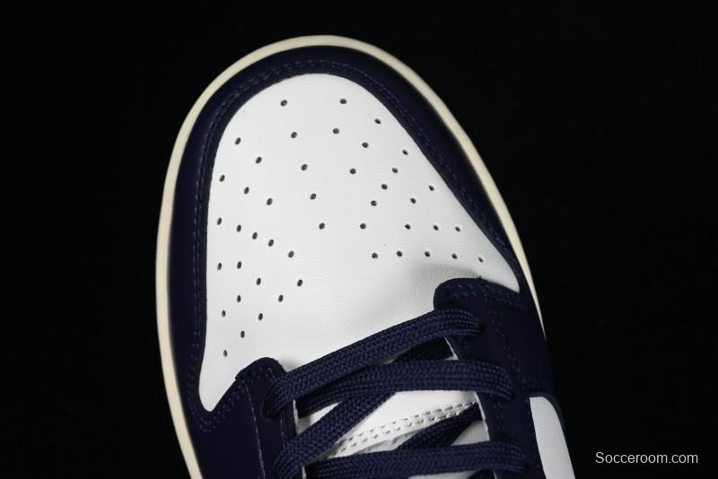 Nike Dunk Low Retro SB Skateboarding Shoes in Navy Blue with Purple Gold White Colorway - FV8106-181