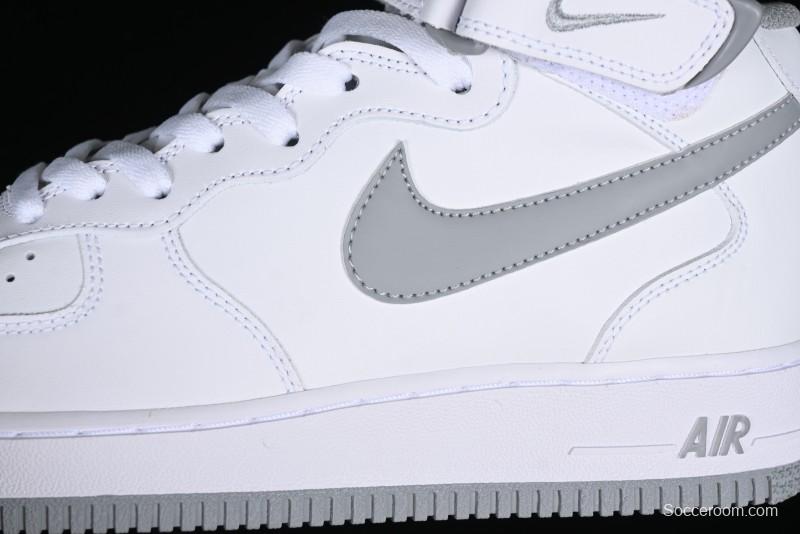 Nike Air Force 1 '07 Mid Casual Sneakers in White-Grey - DV0806-100
