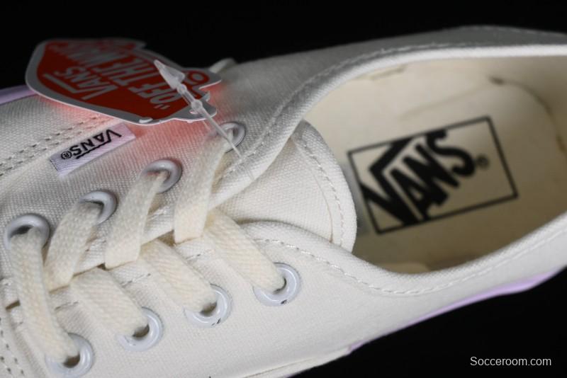 Vans Authentic White Purple Canvas Skate Shoes - VN0009PVCGX
