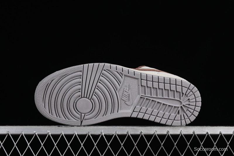 Nike Air Jordan 1 Low Retro Casual Sneakers in Grey Tan - HF1567-200