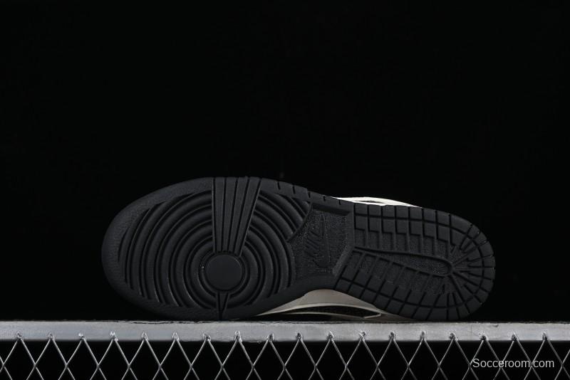 Nike SB Dunk Low Hermes Collaboration - Beige Swoosh Anniversary High-End Custom Low-Top Casual Skate Shoes - XD6188-038