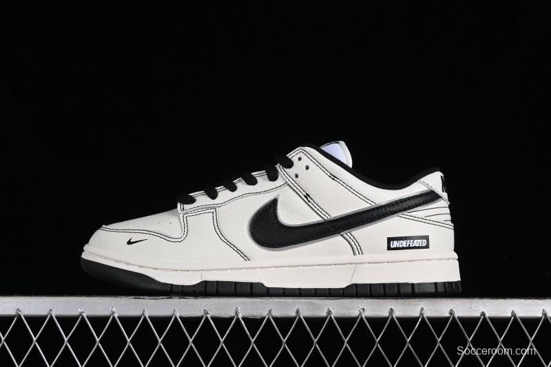Nike SB Dunk Low UN Collaboration - Beige Black Swoosh Anniversary High-End Custom Low-Top Casual Skate Shoes - FC1688-139