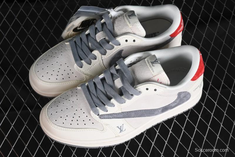 Nike Travis Scott x Fragment Design x Air Jordan 1 Low OG SP AJ1 LV Collaboration Casual Sneakers - XY2688-103