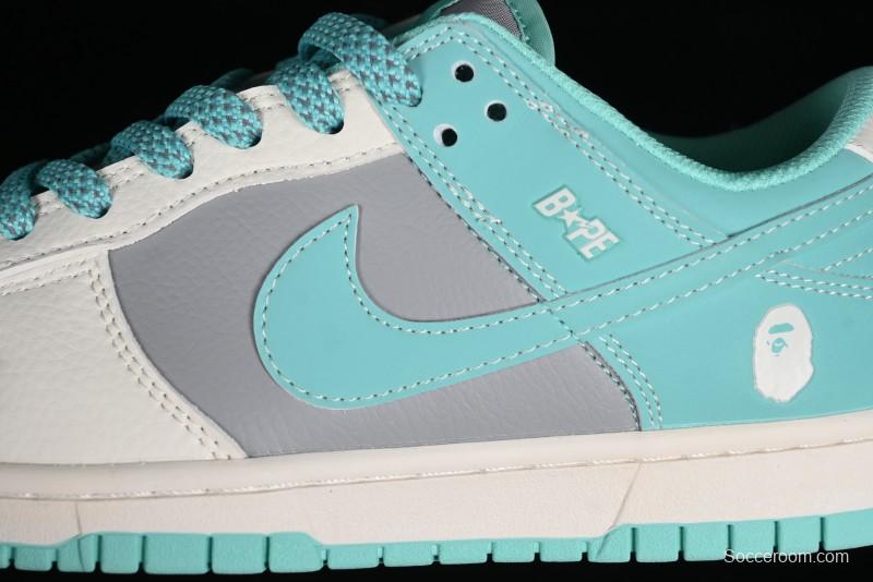 Nike SB Dunk Low BAPE Collaboration - Beige Grey Indigo Anniversary Custom Low-Top Casual Skate Shoes - BB8969-003