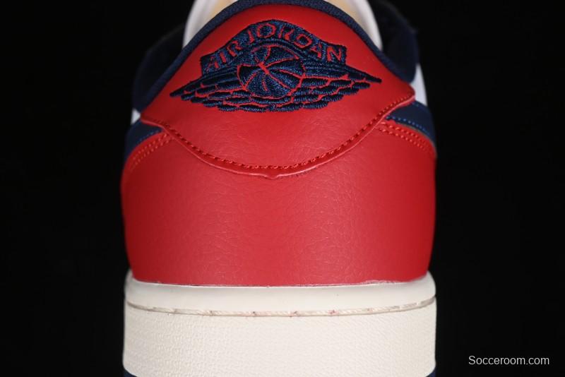 Nike Air Jordan 1 Low OG "Howard University" Casual Sneakers with Blue Toe and Red Heel - HQ2993-100