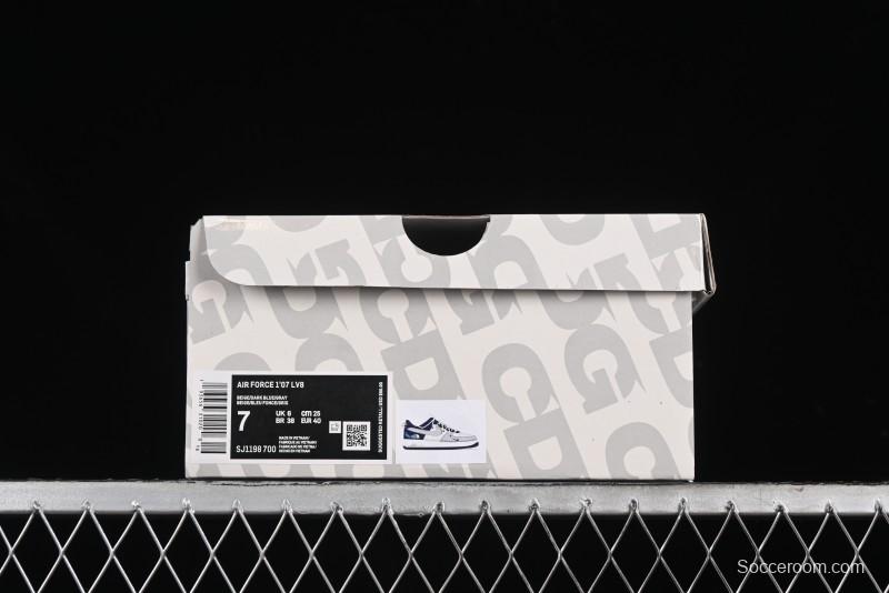 Nike Air Force 1 '07 Low The North Face Collaboration - Grey Blue Drawstring Low-Top Casual Sneakers - SJ1198-700