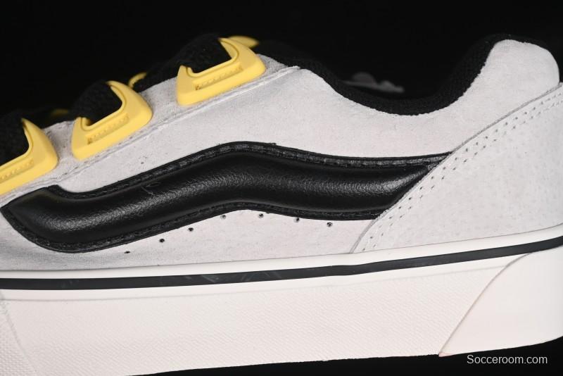 Vans Knu Skool Low Top Retro Casual Vulcanized Sneakers in Grey Black - VN000CZUVA3