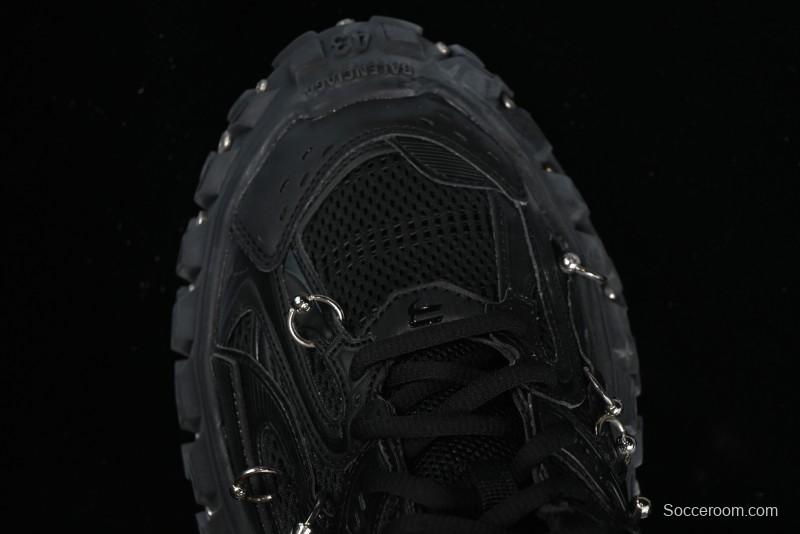 Balenciaga Defender Rubber Platform Sneakers Low-Top Combat Outdoor Shoes with Studded Design and Exaggerated Tire Tread Sole - W2RAG1081