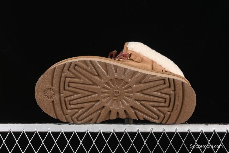 UGG Classic Mini II Fur Lace-Up Platform Short Boots with Treadlite Outsole - 1143954