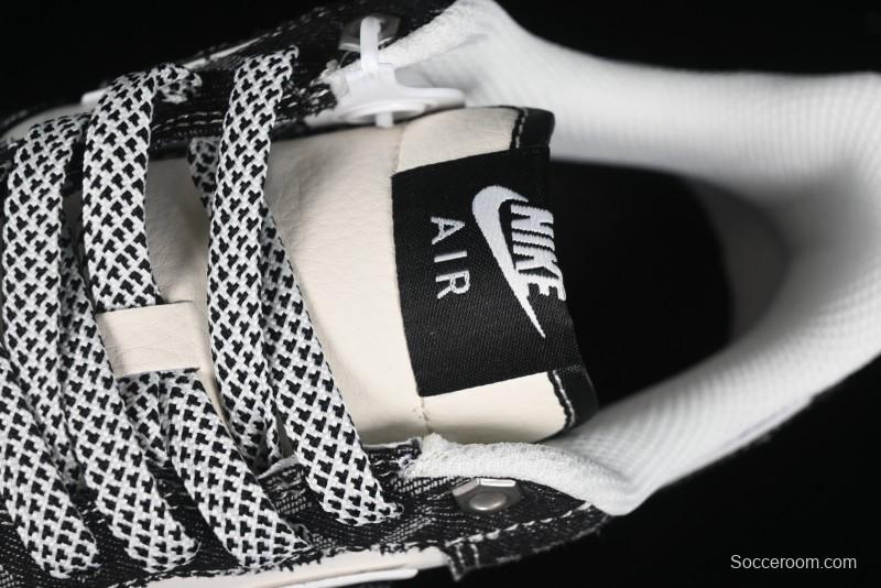 Nike Air Force 1 '07 Low Levi's Collaboration Double Swoosh Beige Black Casual Sneakers - SJ6698-001