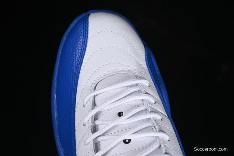 Nike Air Jordan 12 Retro Basketball Shoes in White and Blue - CT8013-140