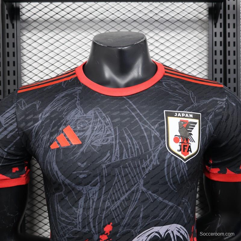 Player Version 2025 Japan National Team Black with Anime Character Design Jersey