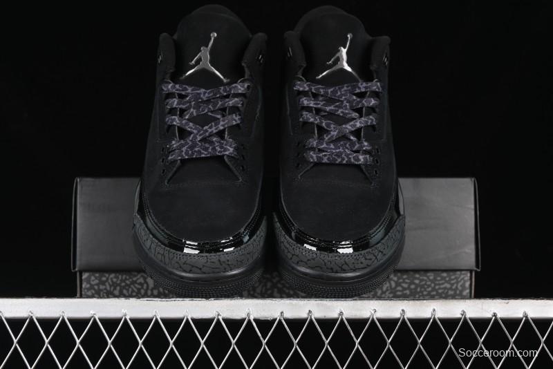 Nike Air Jordan 3 Retro Basketball Shoes in Midnight Black - CT8532-001