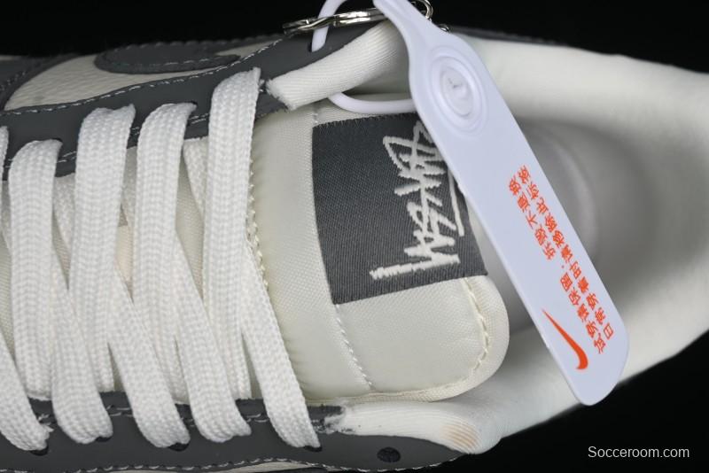 Nike Air Force 1 '07 Low Stussy Collaboration - Light Bone Shadow Low-Top Casual Sneakers - DF0180-008
