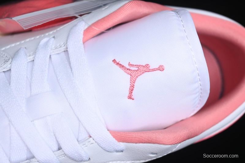 Nike Air Jordan 1 Low AJ1 White Pink Low-Top Casual Sneakers - DC0774-109