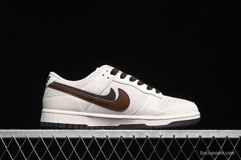 Nike SB Dunk Low Dior Collection - Beige Brown Swoosh Anniversary Custom Low-Top Casual Skate Shoes - XD6188-046