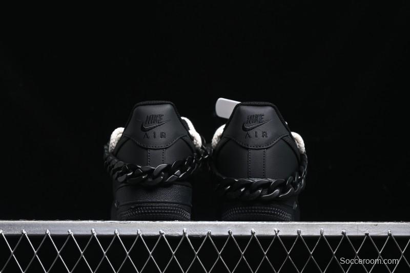 Nike Air Force 1 '07 Low Black Deconstructed Utility Casual Sneakers - CW2288-763