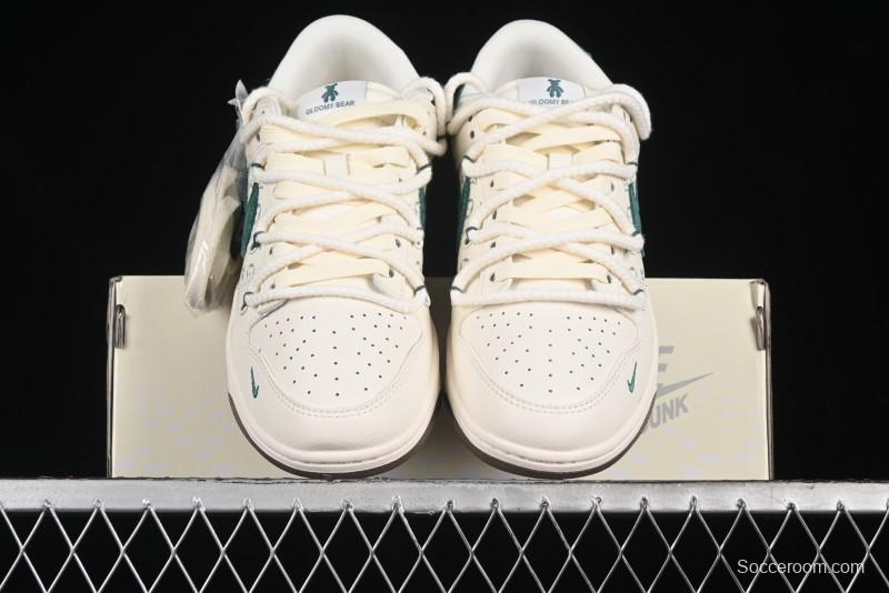 Nike SB Dunk Low Violent Bear Series - Strap Beige Green Check Anniversary High-End Custom Low-Top Casual Sneakers - SJ2068-292