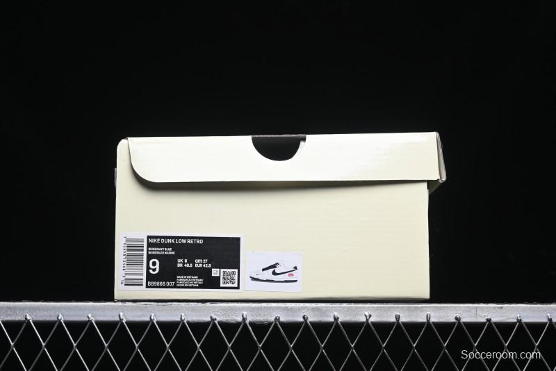 Nike SB Dunk Low Stone Island x Supreme Collaboration - Navy Blue & Off-White Anniversary High-End Custom Low-Top Casual Sneakers - BB9866-007
