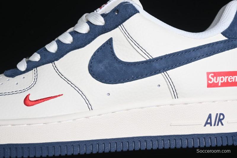 Nike Air Force 1 '07 Low Supreme Collaboration - Light Blue Suede Swoosh Casual Sneakers - XZ3328-669