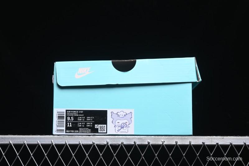 Nike Air Force 1 Low Kuromi Casual Sneakers with Lace-Up Design - BD7701-220