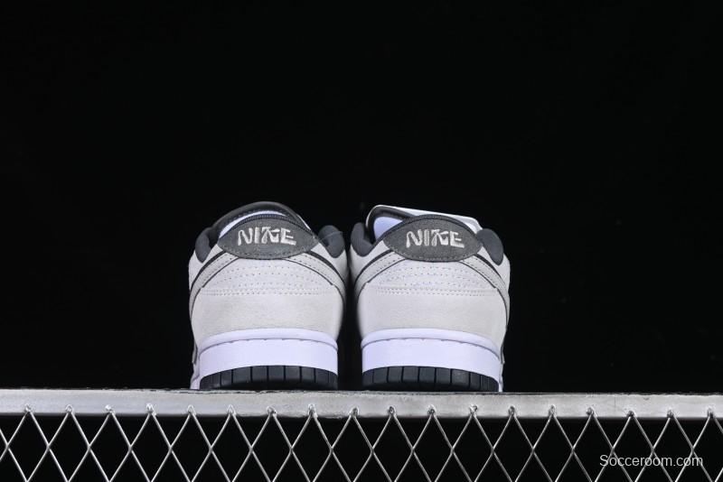 Nike Dunk Low 85 Double Swoosh White Grey SB Low Top Casual Skate Shoes - HV1800-101