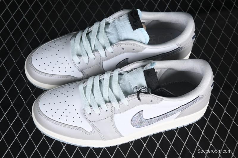 Nike Air Jordan 1 Low OG CNY AJ1 Snake Year Limited Silver Snake Low-Top Retro Basketball Shoes - HF3144-100