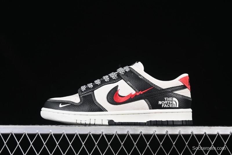 Nike SB Dunk Low The North Face Collaboration Embroidered Black Red Swoosh Anniversary High-End Custom Low-Top Casual Sneakers - DJ2024-128