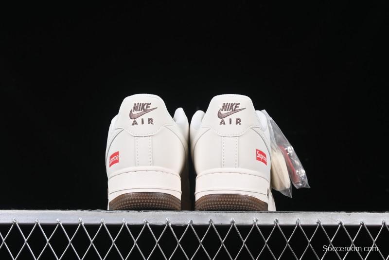 Nike Air Force 1 '07 Low Supreme Collaboration - Beige/Brown Colorway Low-Top Casual Sneakers BB7577-215