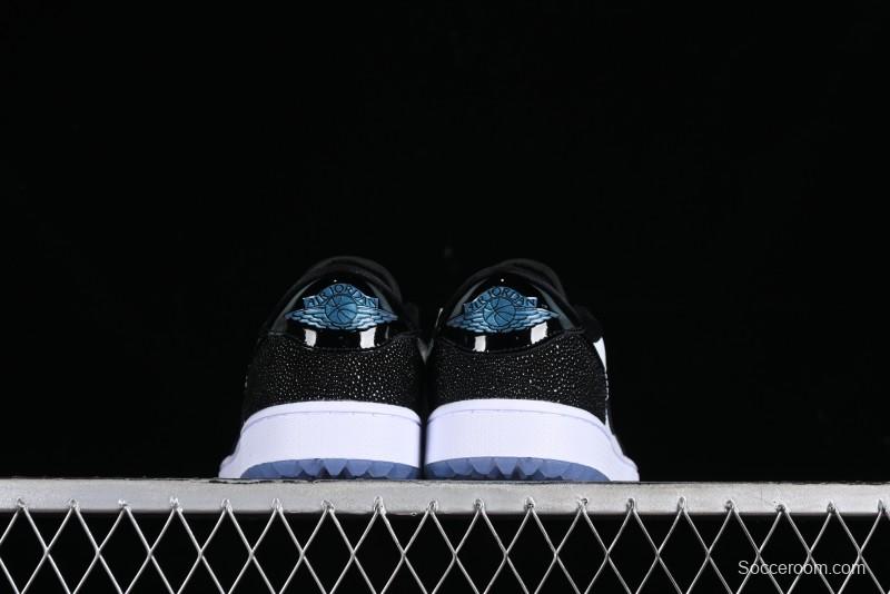 Nike Air Jordan 1 Low Golf AJ1 Golf Shoes with Laser Leather Black Double Hook - FZ4159-100