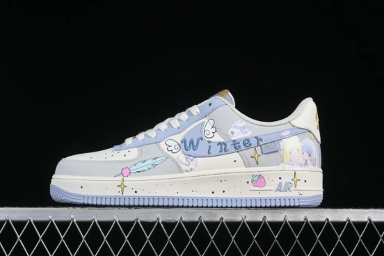Nike Air Force 1'07 Low "Cherub" Anime Hand-Painted Doodle Low-Top Casual Sneakers - DB3301-711