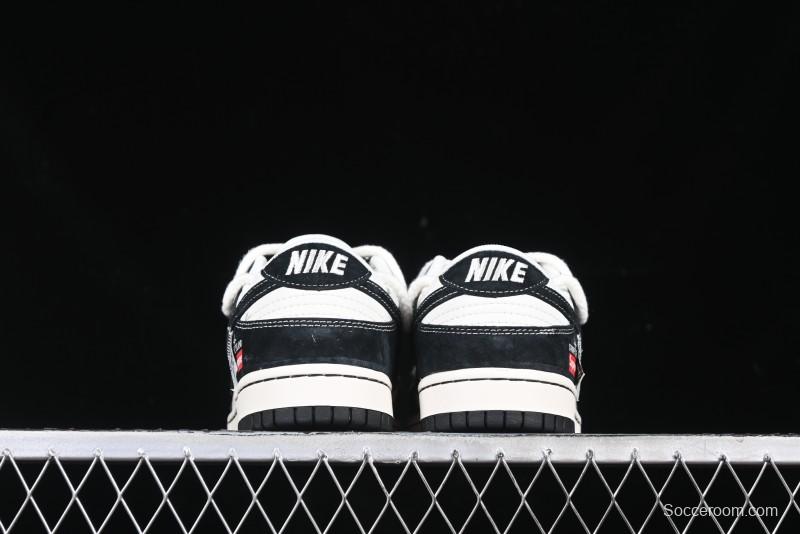 Nike SB Dunk Low Supreme x Stone Island Triple Collaboration Strap Patch Black Swoosh Anniversary Custom Low-Top Casual Skate Shoes - YX5066-202