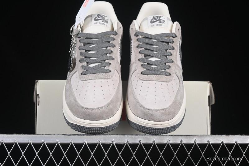 Nike Air Force 1 '07 Low Violent Bear Collaboration Grey Embroidered Swoosh Low-Top Casual Sneakers - KK1988-047