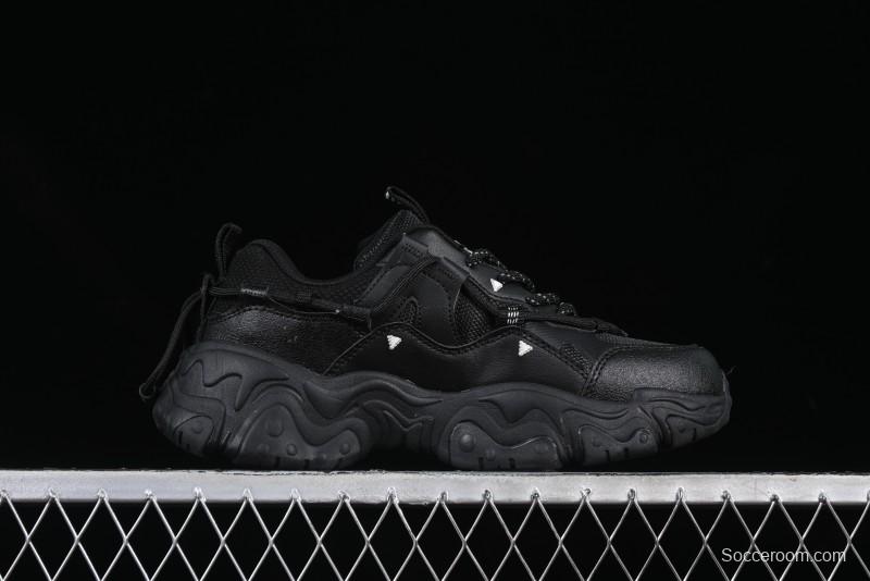 Fila Fusion Retro Mars Running Shoes with Lace-Up Design and Cushioned Sole - F12W422103FBK