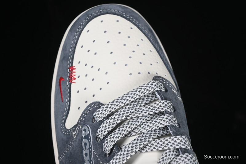 Nike Travis Scott x Fragment Design x Air Jordan 1 Low OG SP AJ1 CDG White Grey Low Top Casual Sneakers - DM9288-005