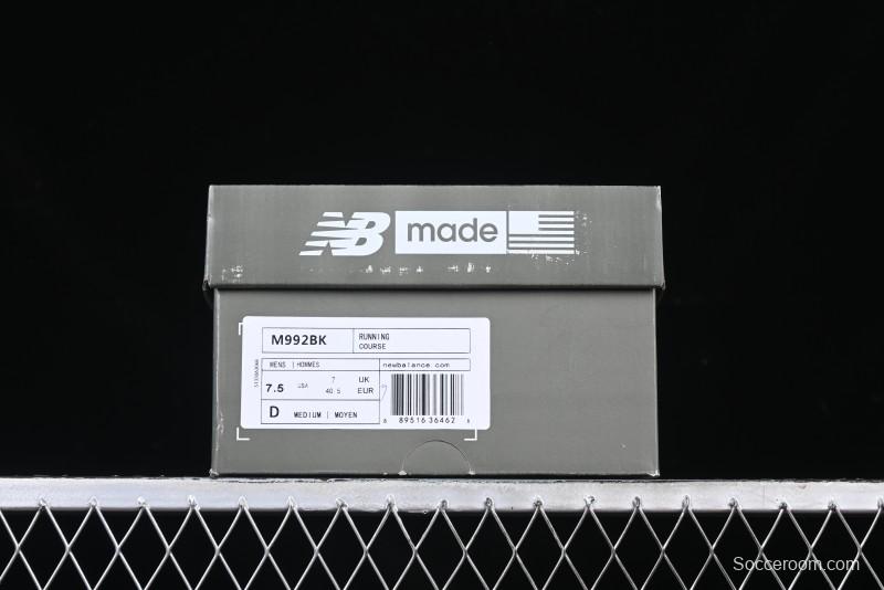 New Balance Made In USA 992 Classic Retro Running Sneakers with Superior Comfort - M992BK