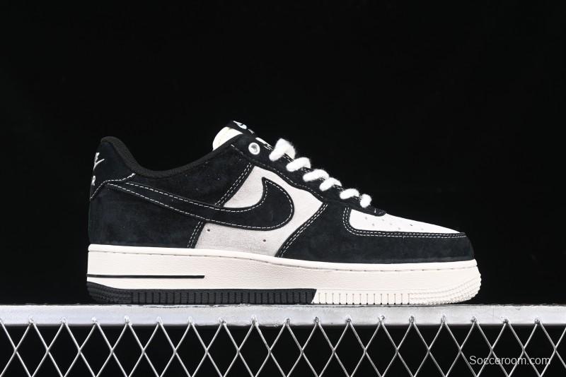 Nike Air Force 1 '07 Low Supreme Champion Collaboration Beige Black Mini Swoosh Casual Sneakers - SJ6698-019