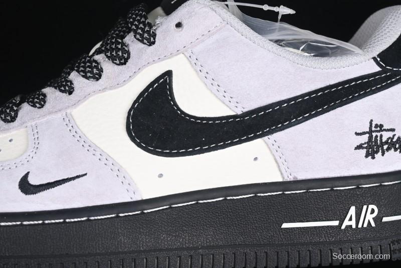 Nike Air Force 1 '07 Low Stussy Collaboration All Black Low-Top Casual Sneakers - XZ6188-195