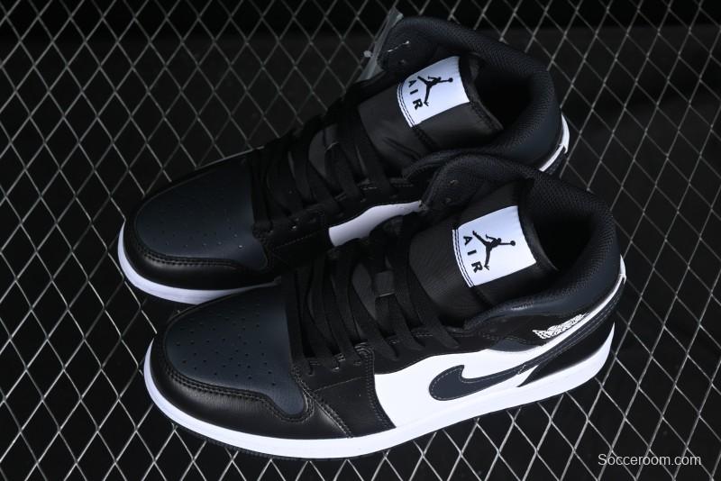 Nike Air Jordan 1 Mid AJ1 Basketball Shoes in Black White Gray - DQ8426-010