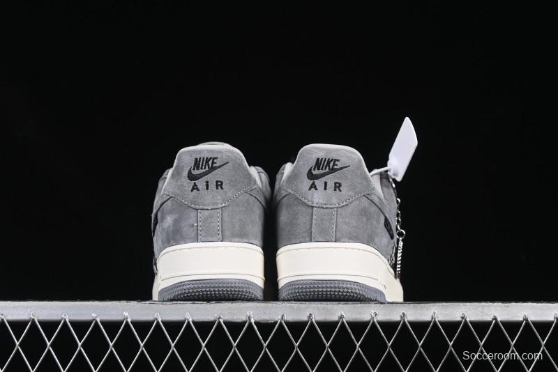 Nike Air Force 1'07 Low Dior Collaboration Grey Knit Skeleton Low-Top Casual Sneakers - KK1988-056