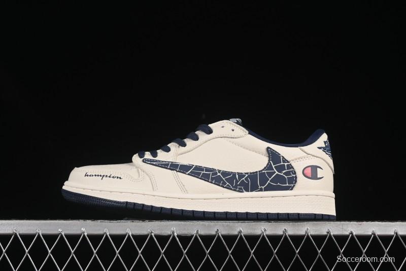 Nike Travis Scott x Fragment Design x Air Jordan 1 Low OG SP AJ1 Casual Sneakers - LD2025-015