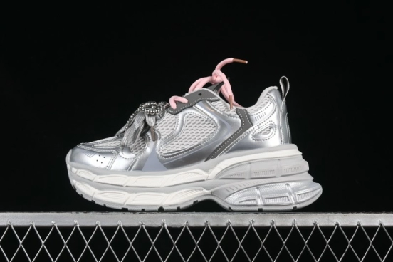 GG-CC Thick Sole Casual Running Shoes with Fashionable Design - G25S2507 Silver