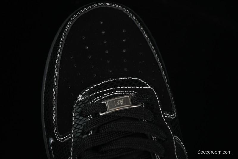 Nike Air Force 1'07 Low Lightning Collaboration Black Snake Scale Casual Sneakers - SC9207-529