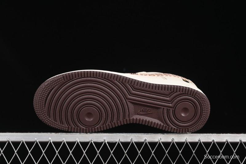 Nike Air Force 1 '07 Low Bape Collaboration Beige Camo Casual Sneakers - DF0188-052