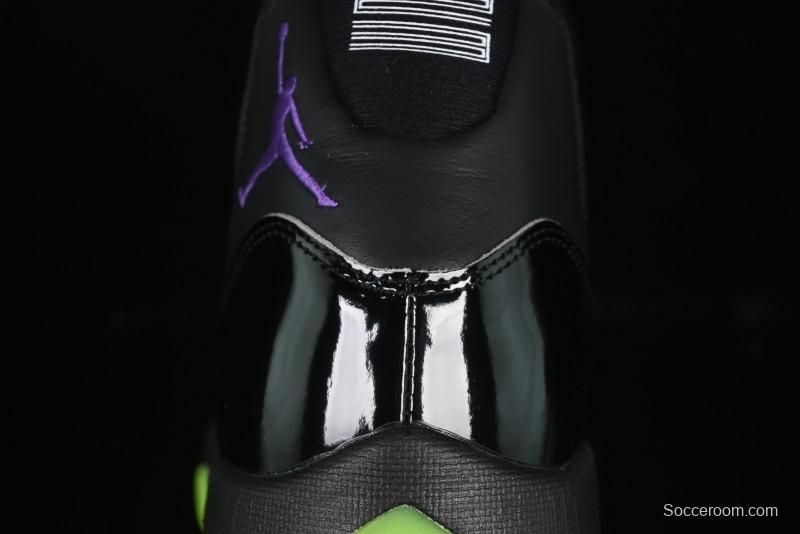 Nike Air Jordan 11 Retro CT8012-003 Basketball Shoes in Black & Guacamole Green