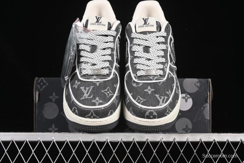 Nike Air Force 1'07 Low LV Collaboration Black Denim Casual Sneakers - SC9207-530