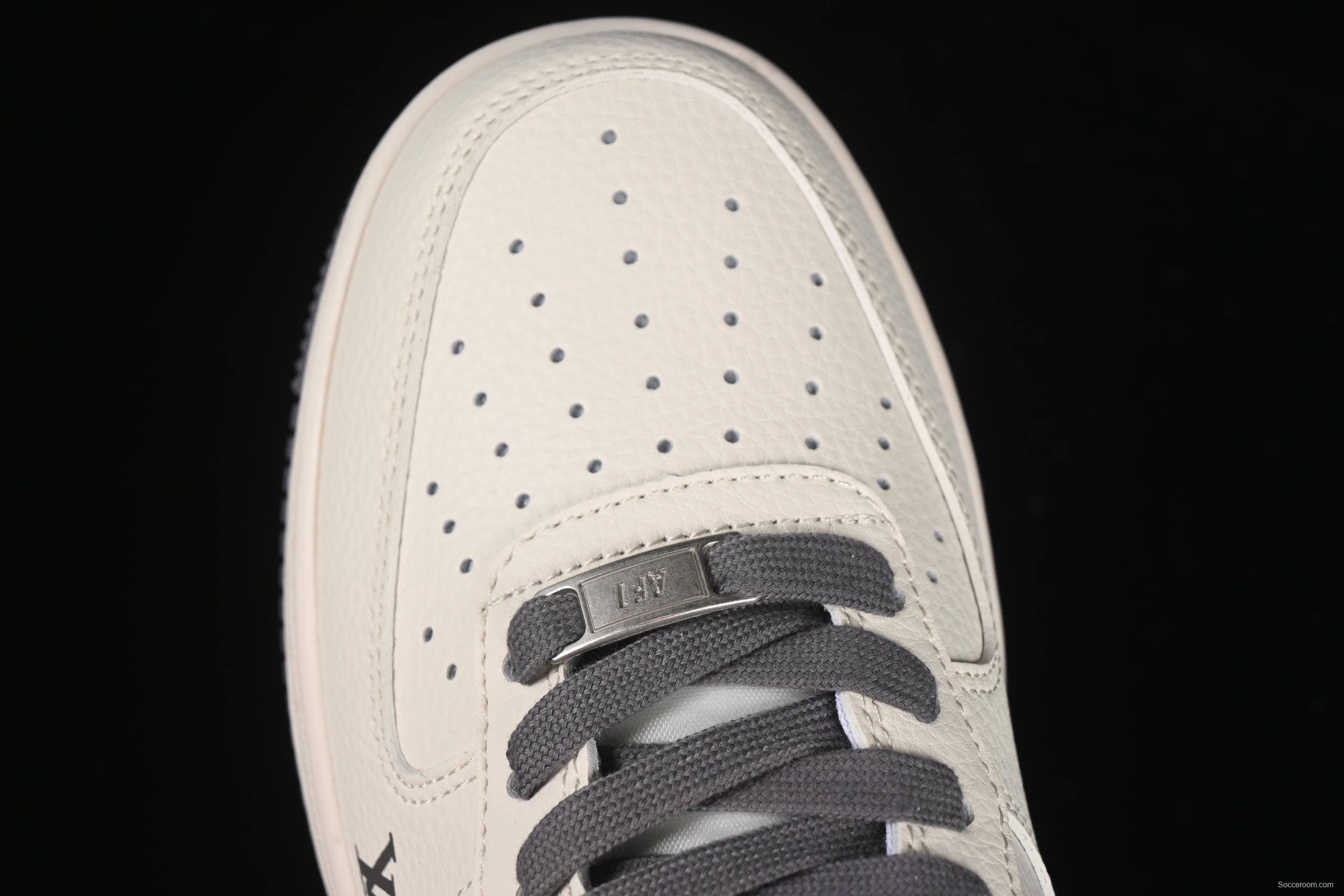 Nike Air Force 1'07 Low LV Collaboration Grey Denim Swoosh Casual Sneakers - XX3168-136