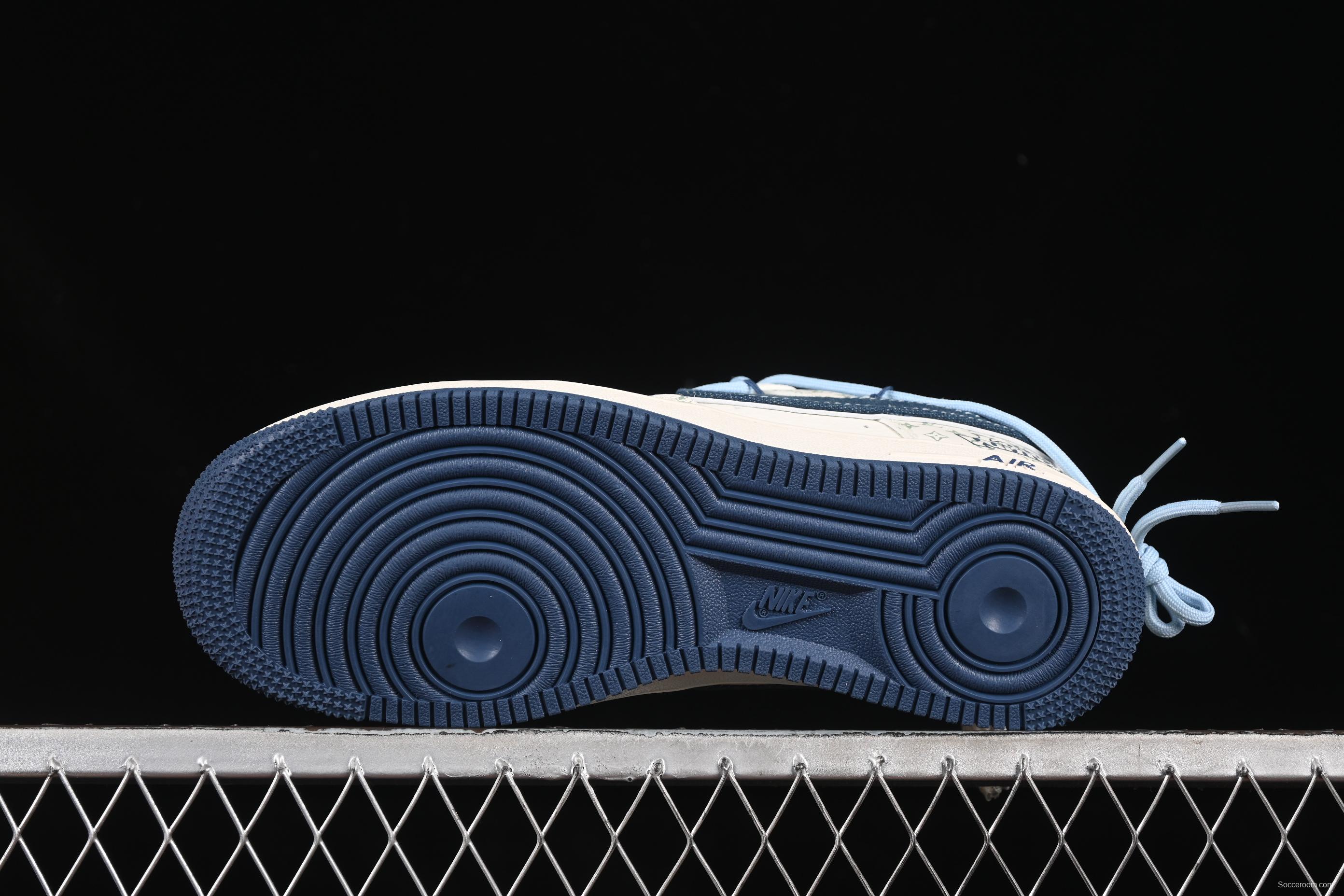 Nike Air Force 1'07 Low LV Collaboration Print Drawstring Casual Sneakers - DM6868-096