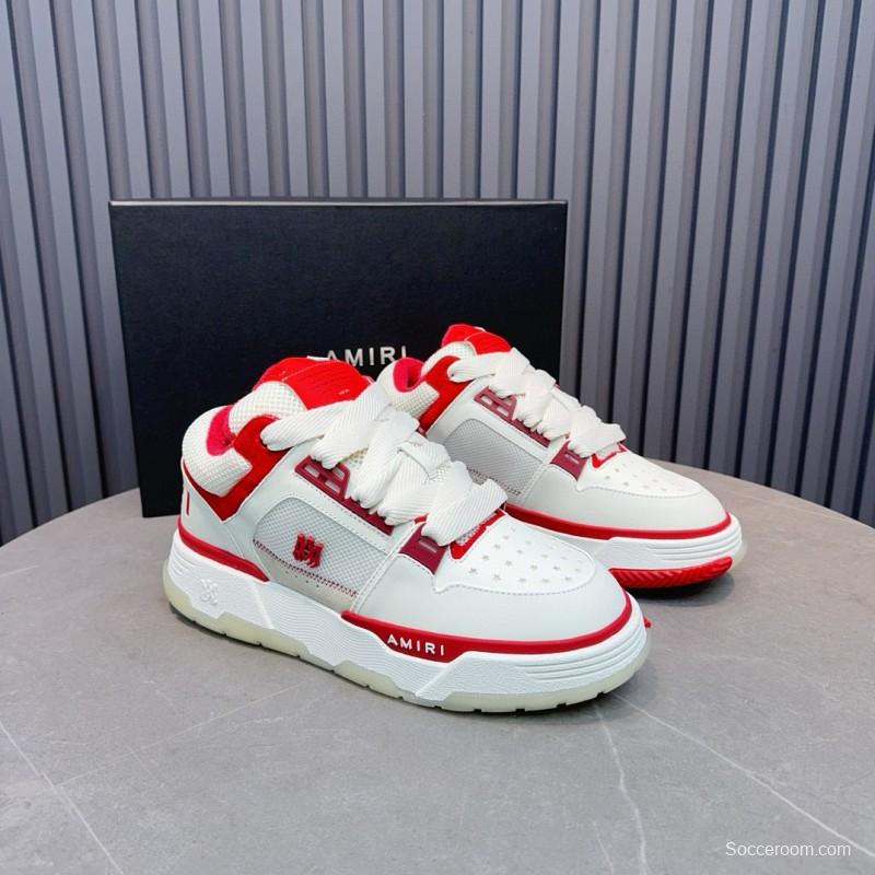 2024 Unisex Amiri White Red Leather Sneakers MJ00360
